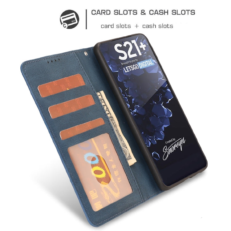For Samsung Galaxy S21+ 5G Fantasy Classic Skin-feel Calfskin Texture Magnetic Buckle Horizontal Flip PU Leather Case with Holder & Card Slot & Wallet