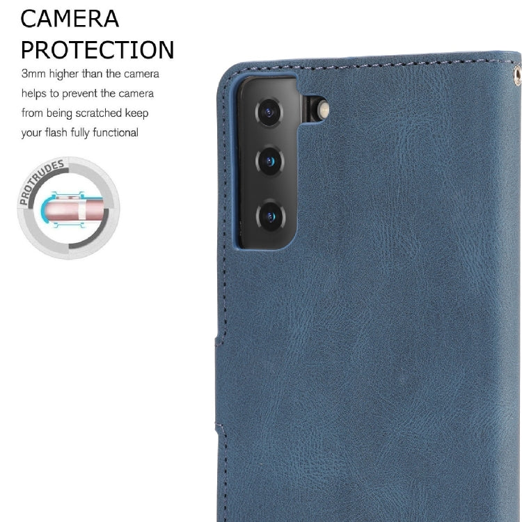 For Samsung Galaxy S21+ 5G Fantasy Classic Skin-feel Calfskin Texture Magnetic Buckle Horizontal Flip PU Leather Case with Holder & Card Slot & Wallet