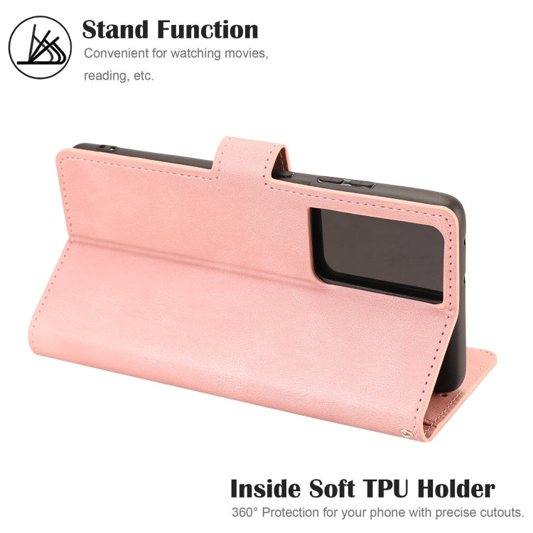 For Samsung Galaxy S21 Ultra 5G Fantasy Classic Skin-feel Calfskin Texture Magnetic Buckle Horizontal Flip PU Leather Case with Holder & Card Slot & Wallet