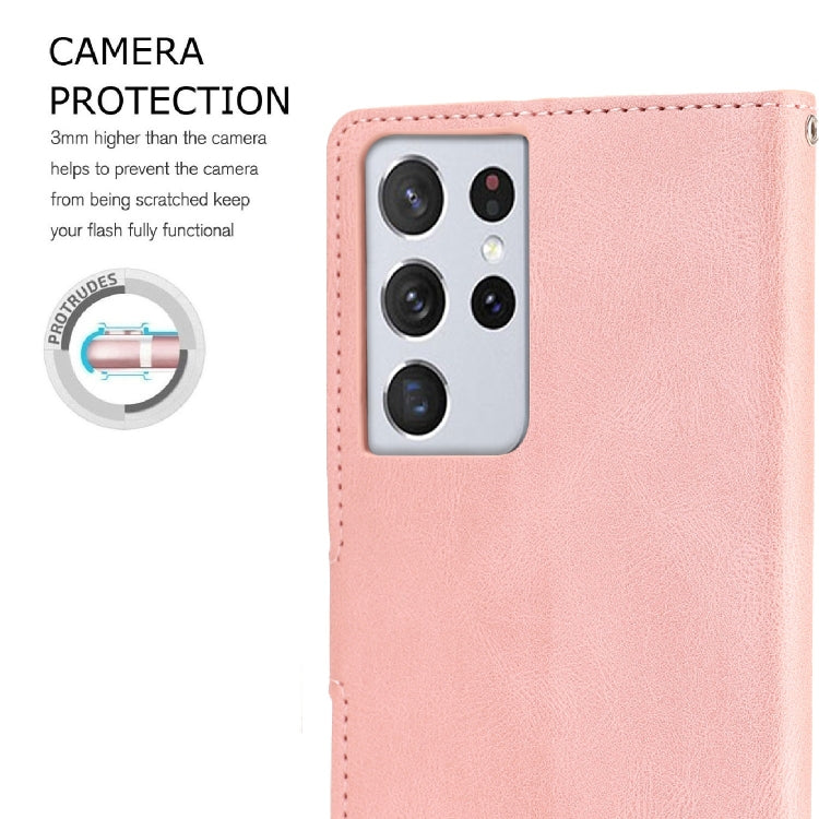 For Samsung Galaxy S21 Ultra 5G Fantasy Classic Skin-feel Calfskin Texture Magnetic Buckle Horizontal Flip PU Leather Case with Holder & Card Slot & Wallet