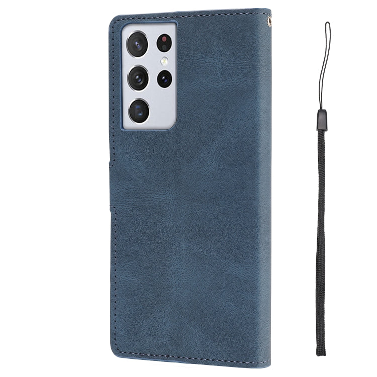 For Samsung Galaxy S21 Ultra 5G Fantasy Classic Skin-feel Calfskin Texture Magnetic Buckle Horizontal Flip PU Leather Case with Holder & Card Slot & Wallet