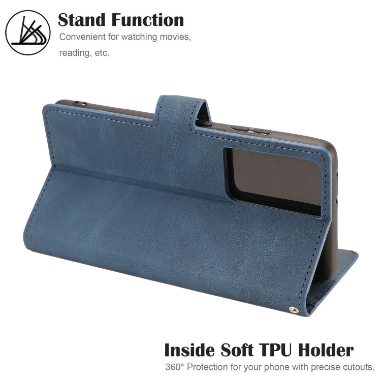 For Samsung Galaxy S21 Ultra 5G Fantasy Classic Skin-feel Calfskin Texture Magnetic Buckle Horizontal Flip PU Leather Case with Holder & Card Slot & Wallet