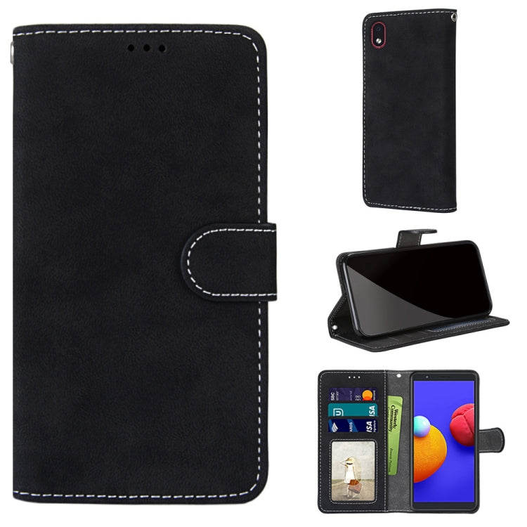 For Samsung Galaxy A01 Core Retro Frosted Horizontal Flip PU Leather Case with Holder & Card Slots & Wallet & Photo Frame