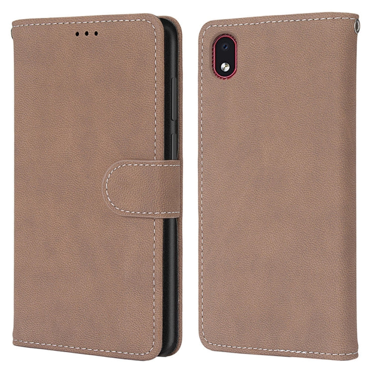 For Samsung Galaxy A01 Core Retro Frosted Horizontal Flip PU Leather Case with Holder & Card Slots & Wallet & Photo Frame