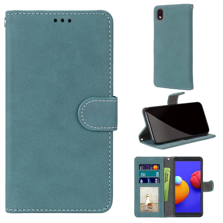 For Samsung Galaxy A01 Core Retro Frosted Horizontal Flip PU Leather Case with Holder & Card Slots & Wallet & Photo Frame