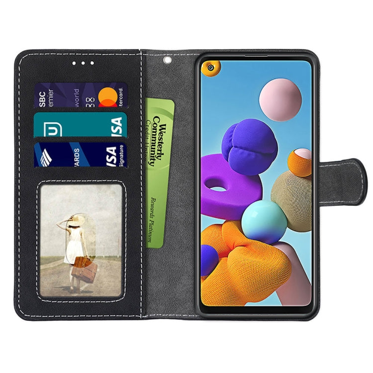 For Samsung Galaxy A21s Retro Frosted Horizontal Flip PU Leather Case with Holder & Card Slots & Wallet & Photo Frame