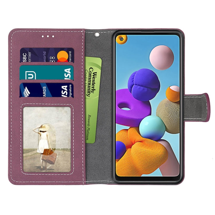 For Samsung Galaxy A21s Retro Frosted Horizontal Flip PU Leather Case with Holder & Card Slots & Wallet & Photo Frame