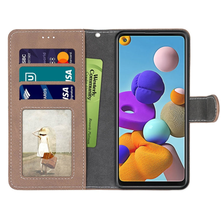 For Samsung Galaxy A21s Retro Frosted Horizontal Flip PU Leather Case with Holder & Card Slots & Wallet & Photo Frame