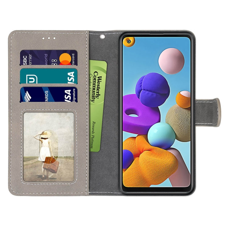 For Samsung Galaxy A21s Retro Frosted Horizontal Flip PU Leather Case with Holder & Card Slots & Wallet & Photo Frame