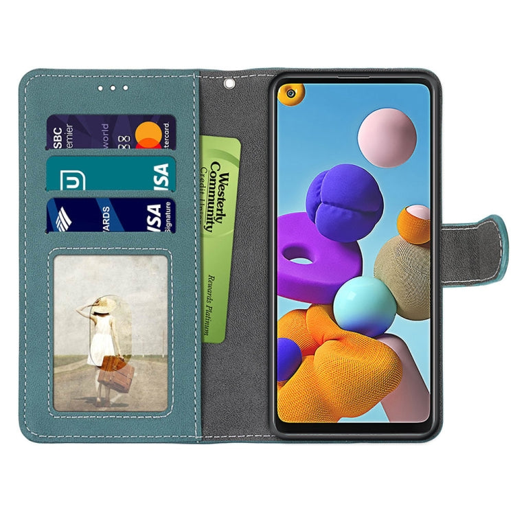 For Samsung Galaxy A21s Retro Frosted Horizontal Flip PU Leather Case with Holder & Card Slots & Wallet & Photo Frame