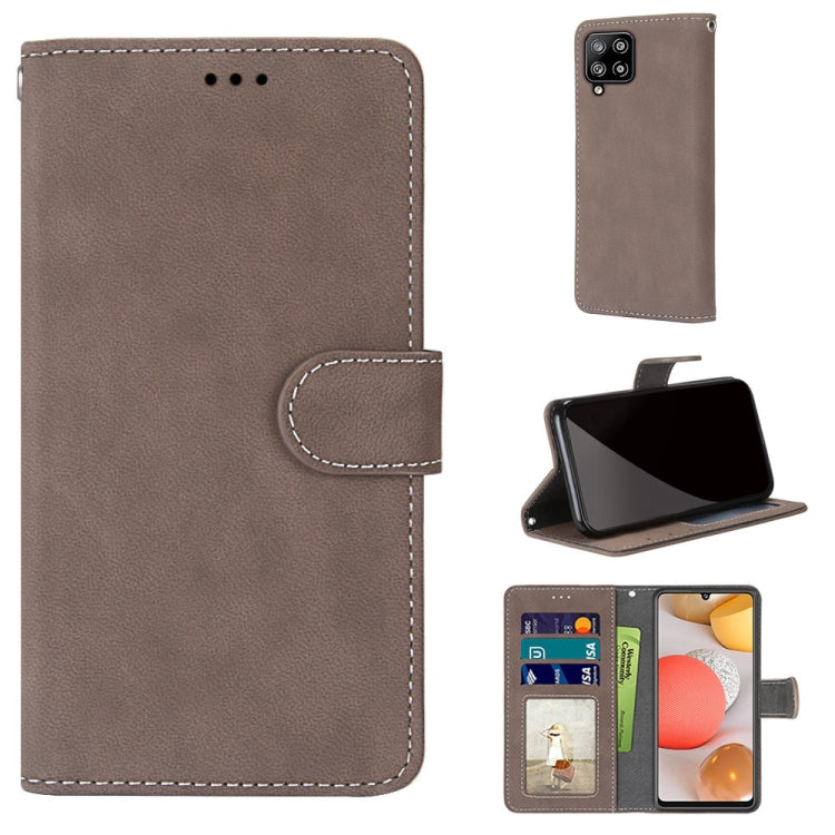 For Samsung Galaxy A42 5G Retro Frosted Horizontal Flip PU Leather Case with Holder & Card Slots & Wallet & Photo Frame