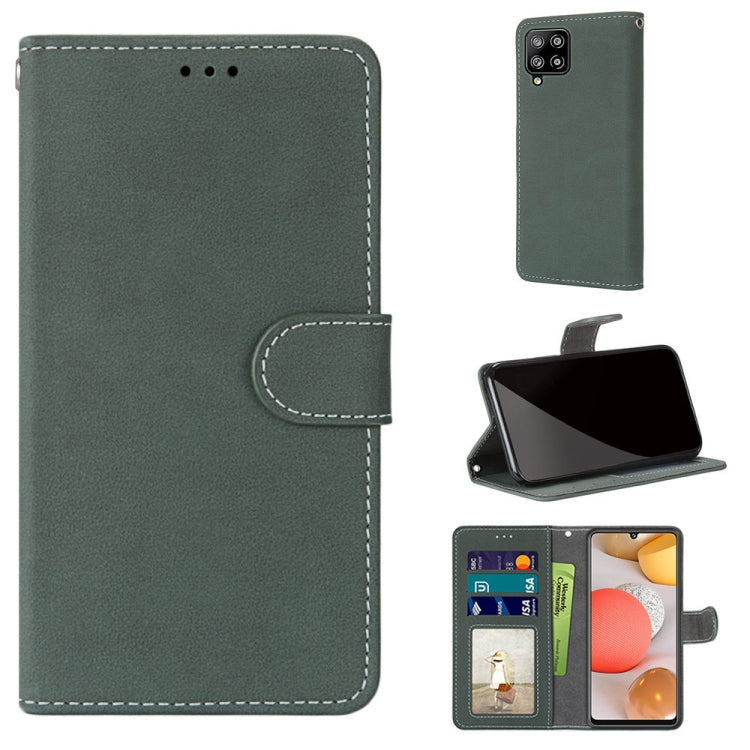 For Samsung Galaxy A42 5G Retro Frosted Horizontal Flip PU Leather Case with Holder & Card Slots & Wallet & Photo Frame