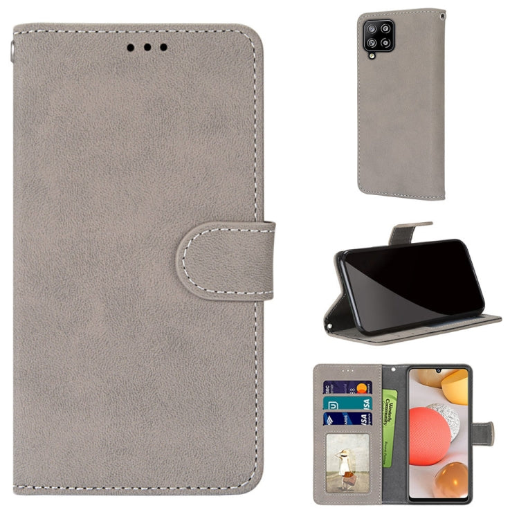 For Samsung Galaxy A42 5G Retro Frosted Horizontal Flip PU Leather Case with Holder & Card Slots & Wallet & Photo Frame