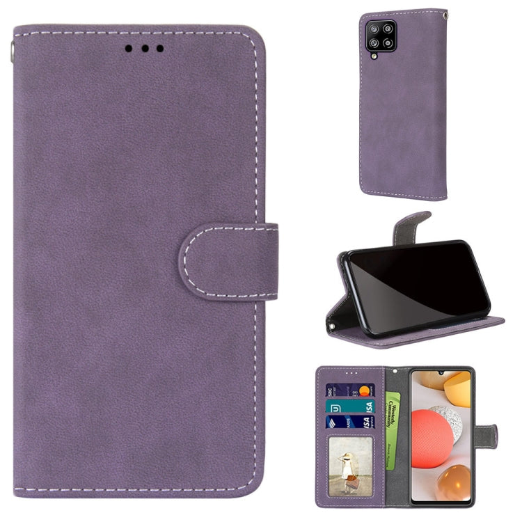 For Samsung Galaxy A42 5G Retro Frosted Horizontal Flip PU Leather Case with Holder & Card Slots & Wallet & Photo Frame