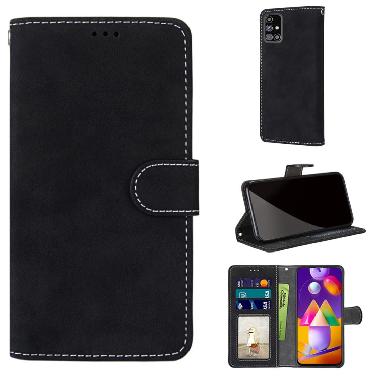 For Samsung Galaxy M31s Retro Frosted Horizontal Flip PU Leather Case with Holder & Card Slots & Wallet & Photo Frame
