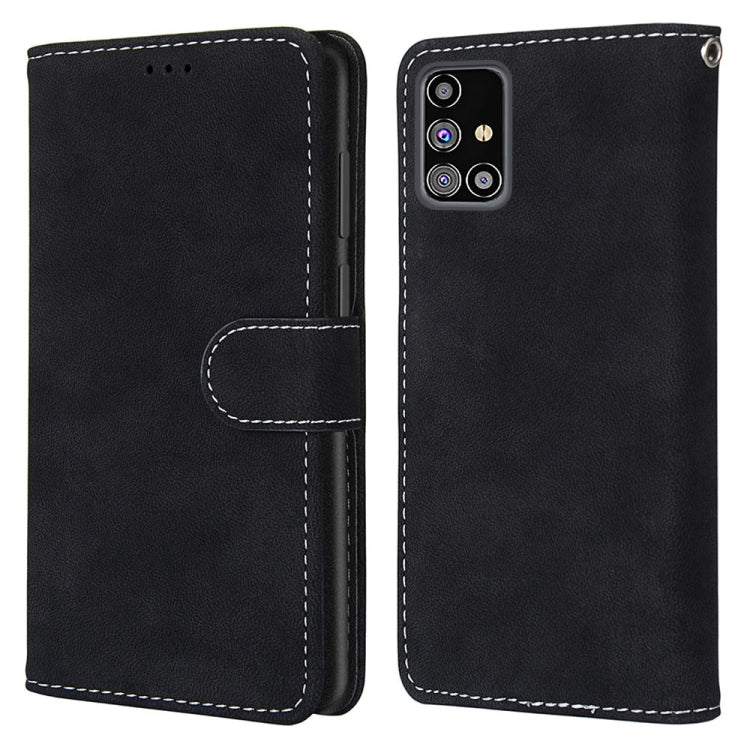 For Samsung Galaxy M31s Retro Frosted Horizontal Flip PU Leather Case with Holder & Card Slots & Wallet & Photo Frame