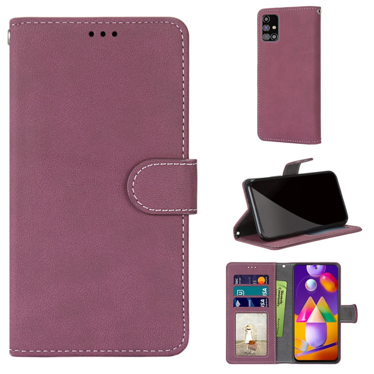 For Samsung Galaxy M31s Retro Frosted Horizontal Flip PU Leather Case with Holder & Card Slots & Wallet & Photo Frame