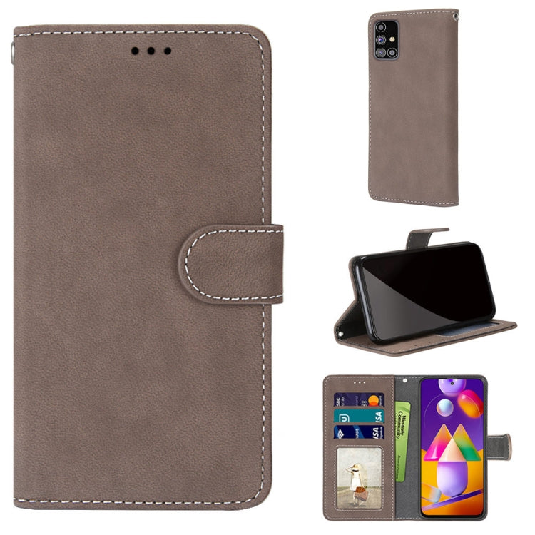 For Samsung Galaxy M31s Retro Frosted Horizontal Flip PU Leather Case with Holder & Card Slots & Wallet & Photo Frame