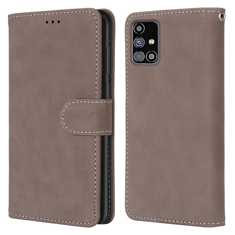 For Samsung Galaxy M31s Retro Frosted Horizontal Flip PU Leather Case with Holder & Card Slots & Wallet & Photo Frame