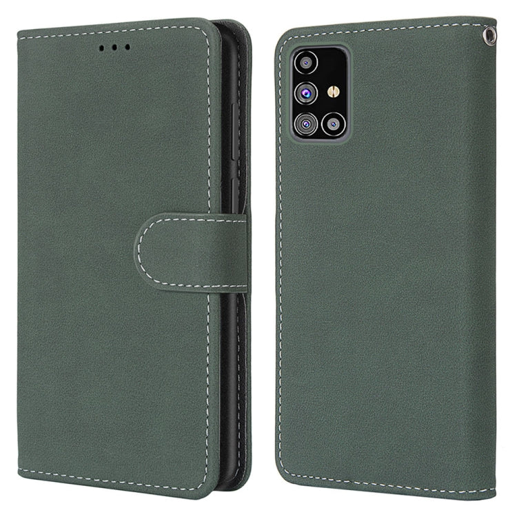 For Samsung Galaxy M31s Retro Frosted Horizontal Flip PU Leather Case with Holder & Card Slots & Wallet & Photo Frame