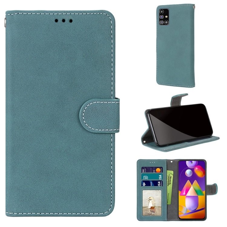 For Samsung Galaxy M31s Retro Frosted Horizontal Flip PU Leather Case with Holder & Card Slots & Wallet & Photo Frame
