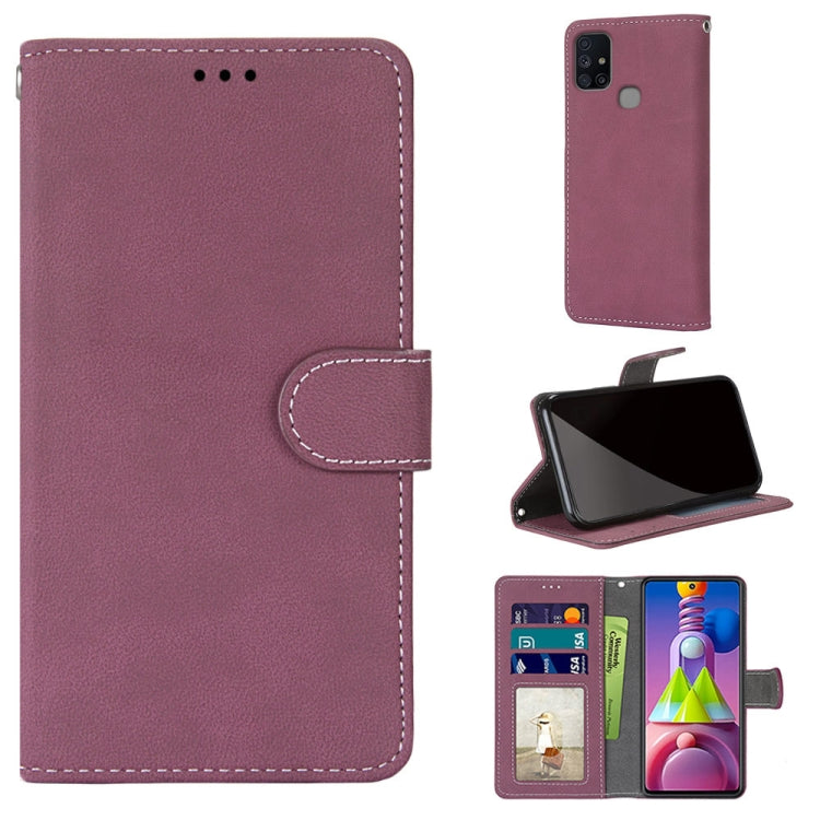 For Samsung Galaxy M51 Retro Frosted Horizontal Flip PU Leather Case with Holder & Card Slots & Wallet & Photo Frame