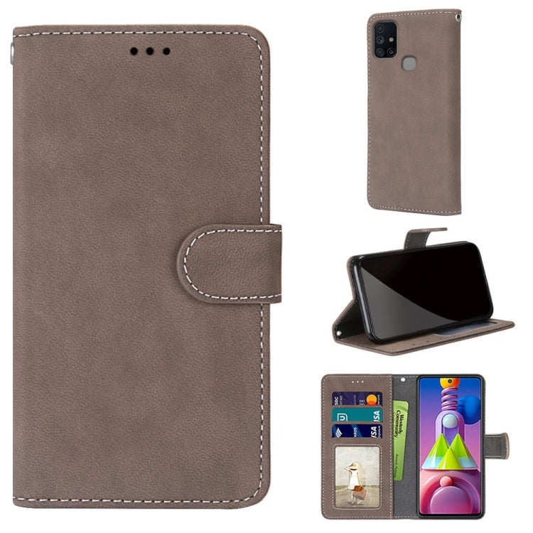 For Samsung Galaxy M51 Retro Frosted Horizontal Flip PU Leather Case with Holder & Card Slots & Wallet & Photo Frame