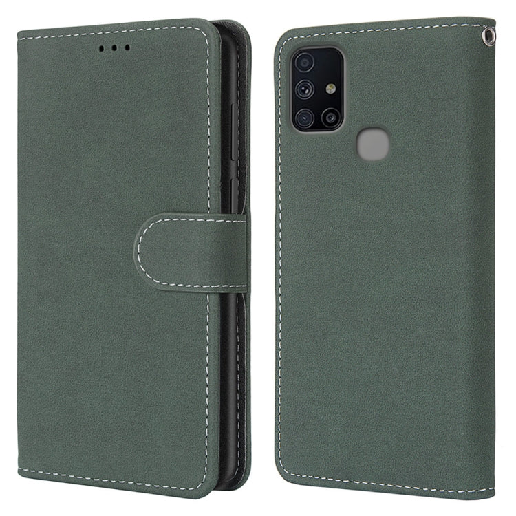 For Samsung Galaxy M51 Retro Frosted Horizontal Flip PU Leather Case with Holder & Card Slots & Wallet & Photo Frame