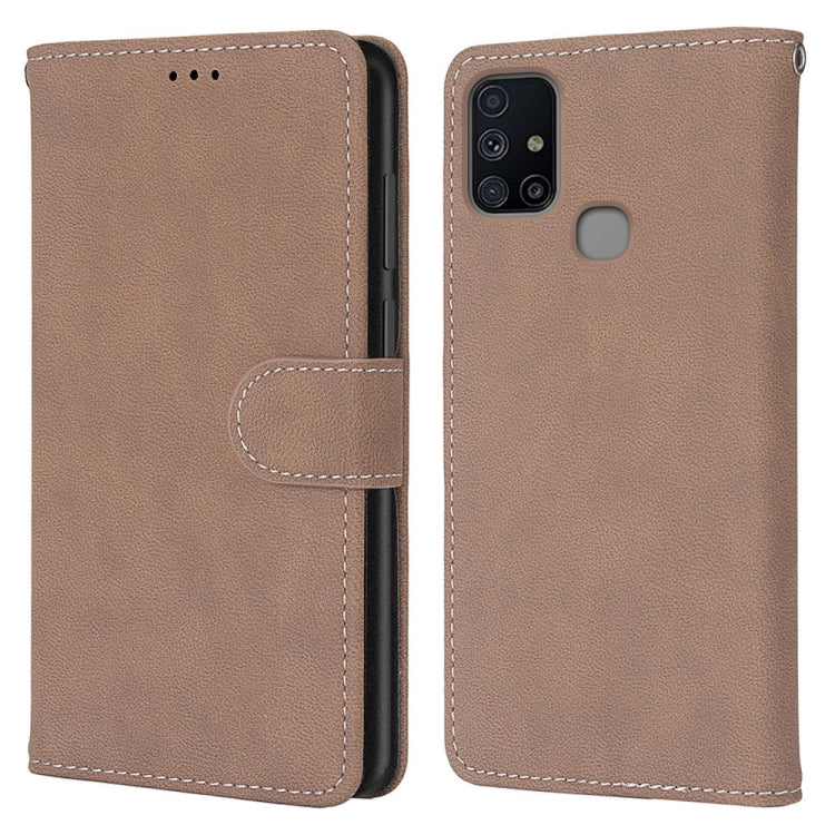 For Samsung Galaxy M51 Retro Frosted Horizontal Flip PU Leather Case with Holder & Card Slots & Wallet & Photo Frame