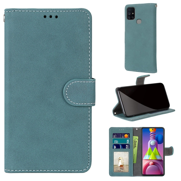 For Samsung Galaxy M51 Retro Frosted Horizontal Flip PU Leather Case with Holder & Card Slots & Wallet & Photo Frame