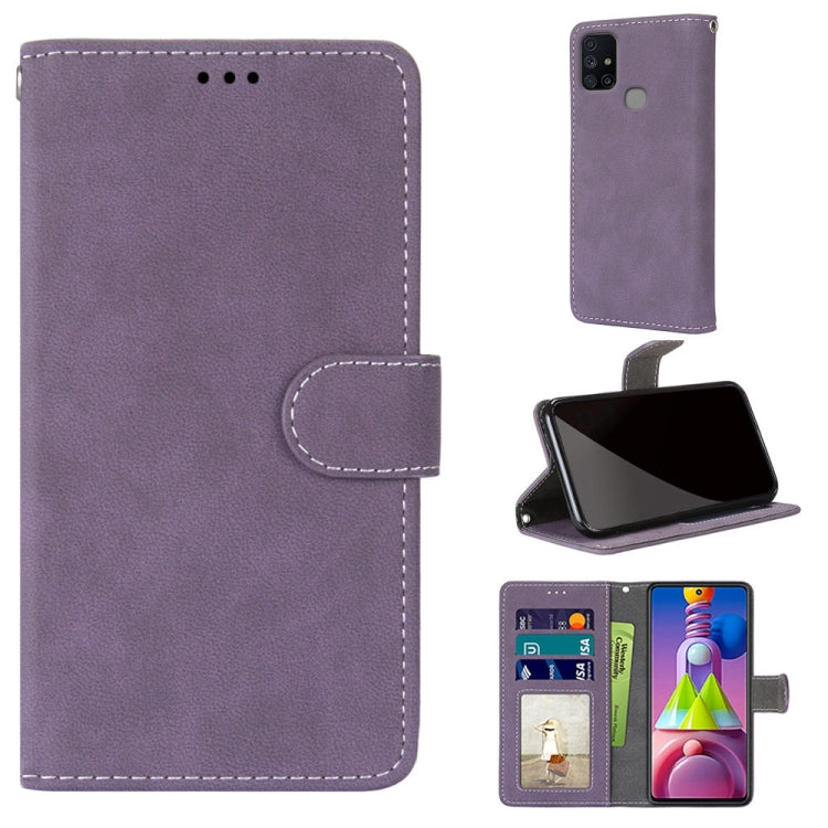 For Samsung Galaxy M51 Retro Frosted Horizontal Flip PU Leather Case with Holder & Card Slots & Wallet & Photo Frame