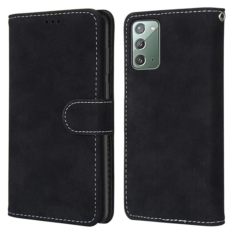 For Samsung Galaxy Note20 Retro Frosted Horizontal Flip PU Leather Case with Holder & Card Slots & Wallet & Photo Frame