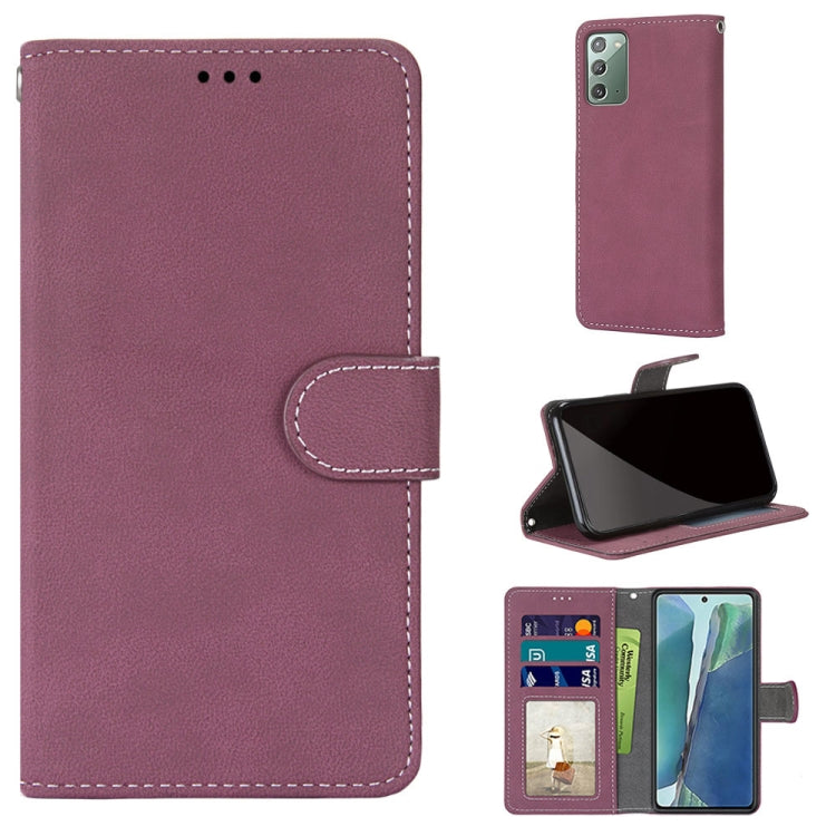 For Samsung Galaxy Note20 Retro Frosted Horizontal Flip PU Leather Case with Holder & Card Slots & Wallet & Photo Frame