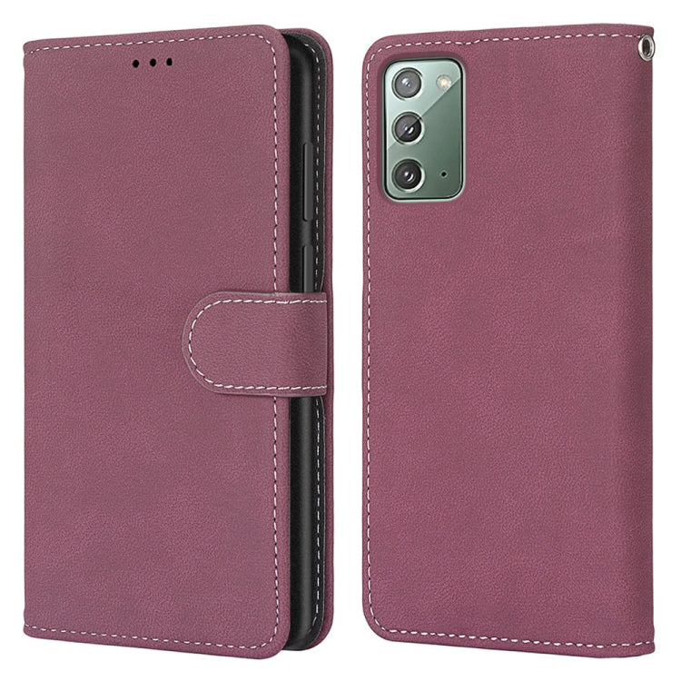 For Samsung Galaxy Note20 Retro Frosted Horizontal Flip PU Leather Case with Holder & Card Slots & Wallet & Photo Frame