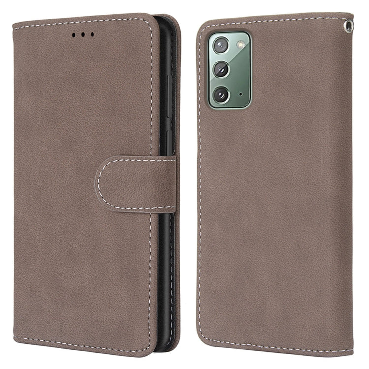 For Samsung Galaxy Note20 Retro Frosted Horizontal Flip PU Leather Case with Holder & Card Slots & Wallet & Photo Frame