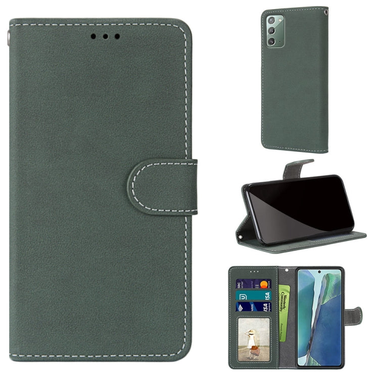 For Samsung Galaxy Note20 Retro Frosted Horizontal Flip PU Leather Case with Holder & Card Slots & Wallet & Photo Frame