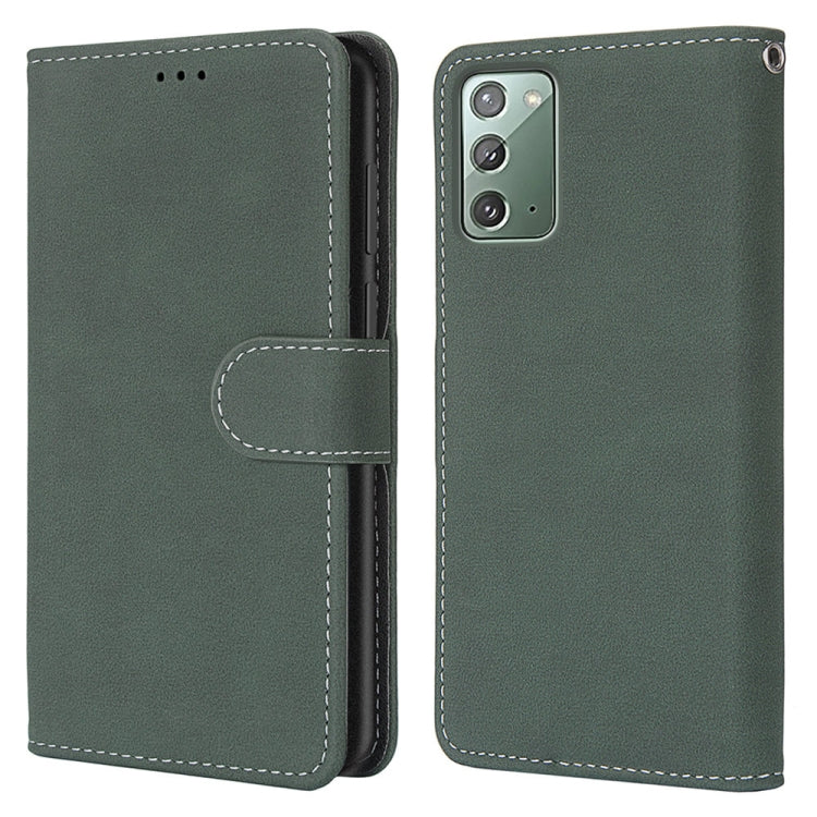 For Samsung Galaxy Note20 Retro Frosted Horizontal Flip PU Leather Case with Holder & Card Slots & Wallet & Photo Frame