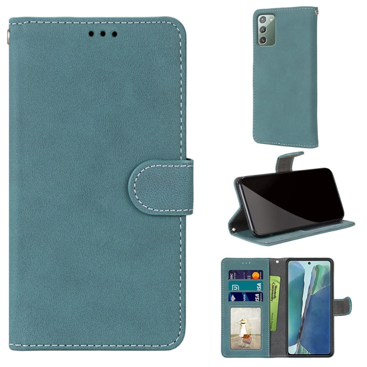 For Samsung Galaxy Note20 Retro Frosted Horizontal Flip PU Leather Case with Holder & Card Slots & Wallet & Photo Frame