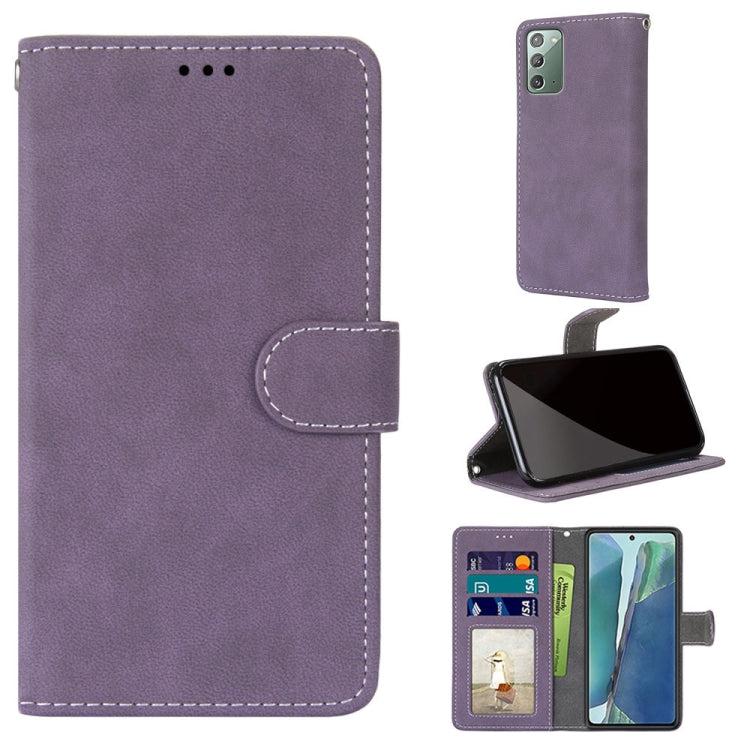 For Samsung Galaxy Note20 Retro Frosted Horizontal Flip PU Leather Case with Holder & Card Slots & Wallet & Photo Frame