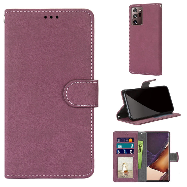 For Samsung Galaxy Note20 Ultra Retro Frosted Horizontal Flip PU Leather Case with Holder & Card Slots & Wallet & Photo Frame