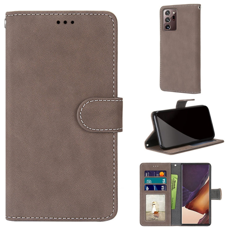 For Samsung Galaxy Note20 Ultra Retro Frosted Horizontal Flip PU Leather Case with Holder & Card Slots & Wallet & Photo Frame