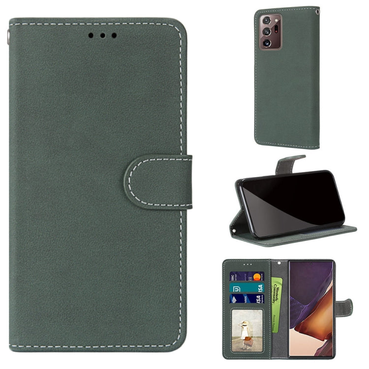 For Samsung Galaxy Note20 Ultra Retro Frosted Horizontal Flip PU Leather Case with Holder & Card Slots & Wallet & Photo Frame