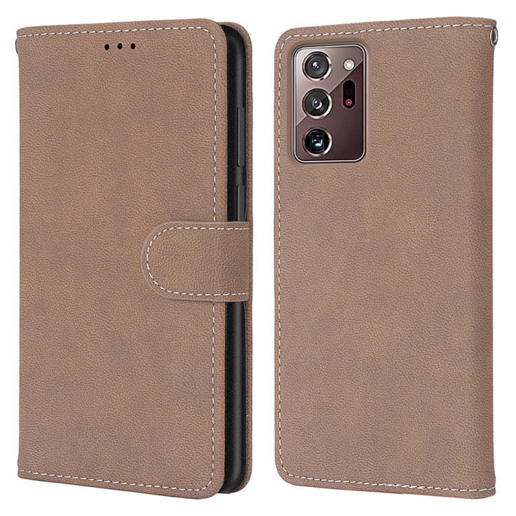 For Samsung Galaxy Note20 Ultra Retro Frosted Horizontal Flip PU Leather Case with Holder & Card Slots & Wallet & Photo Frame