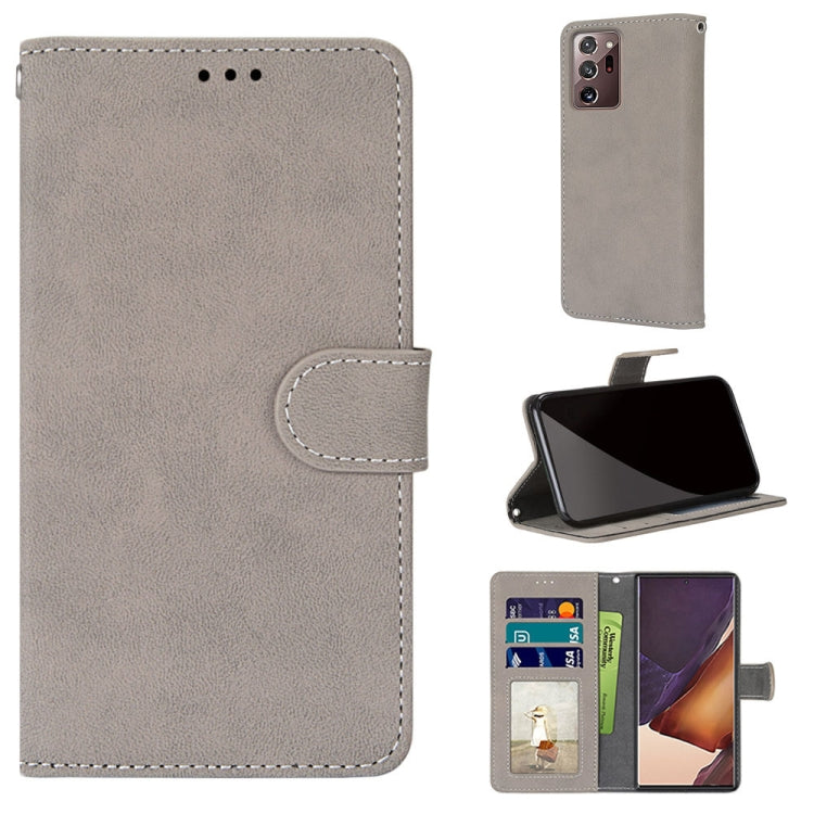 For Samsung Galaxy Note20 Ultra Retro Frosted Horizontal Flip PU Leather Case with Holder & Card Slots & Wallet & Photo Frame