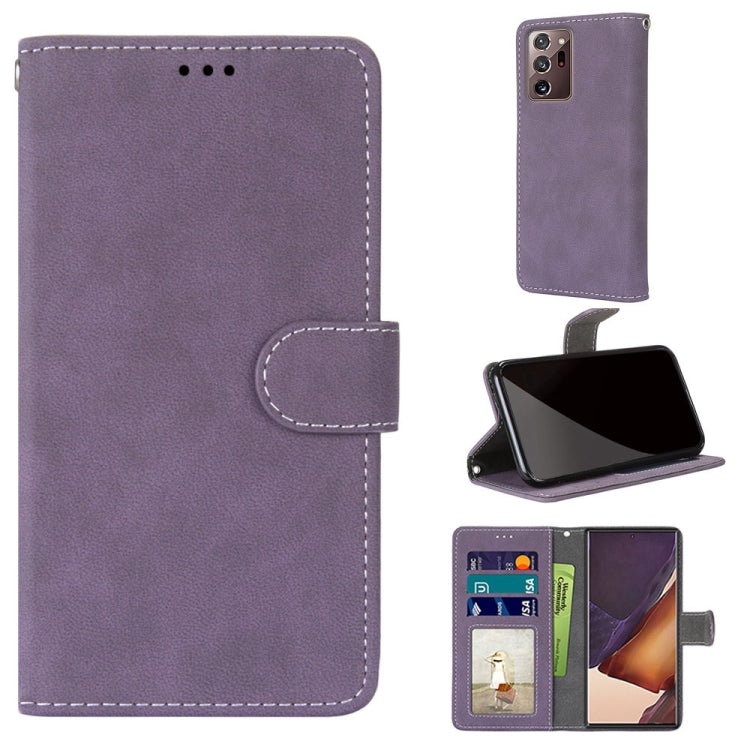 For Samsung Galaxy Note20 Ultra Retro Frosted Horizontal Flip PU Leather Case with Holder & Card Slots & Wallet & Photo Frame