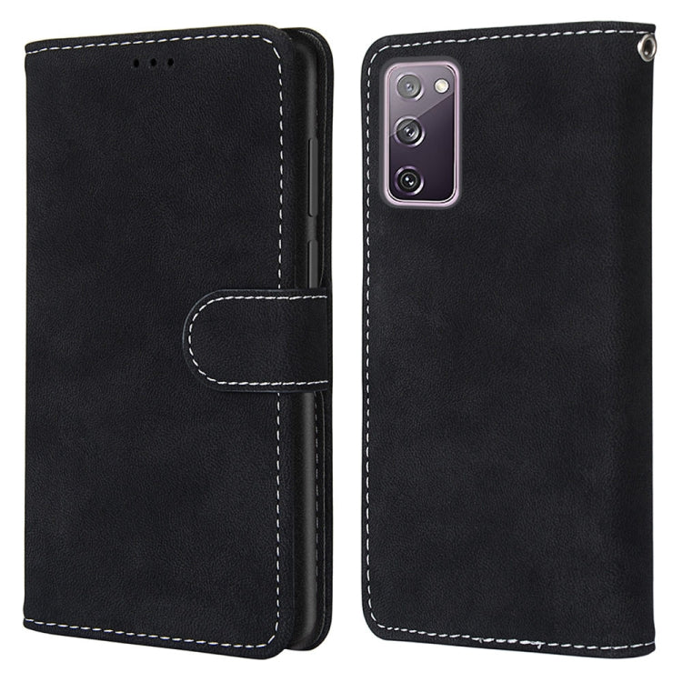 For Samsung Galaxy S20 FE / S20 FE Lite Retro Frosted Horizontal Flip PU Leather Case with Holder & Card Slots & Wallet & Photo Frame
