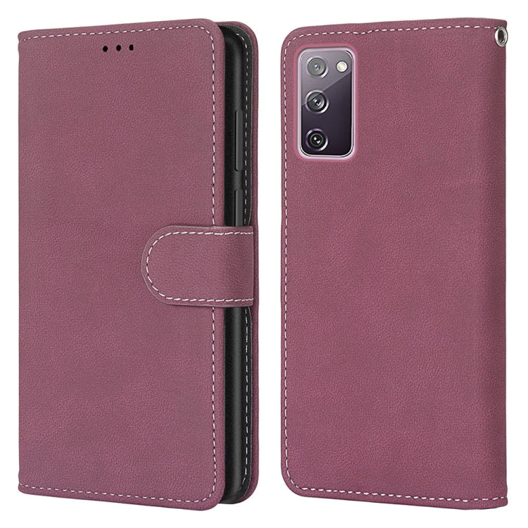 For Samsung Galaxy S20 FE / S20 FE Lite Retro Frosted Horizontal Flip PU Leather Case with Holder & Card Slots & Wallet & Photo Frame