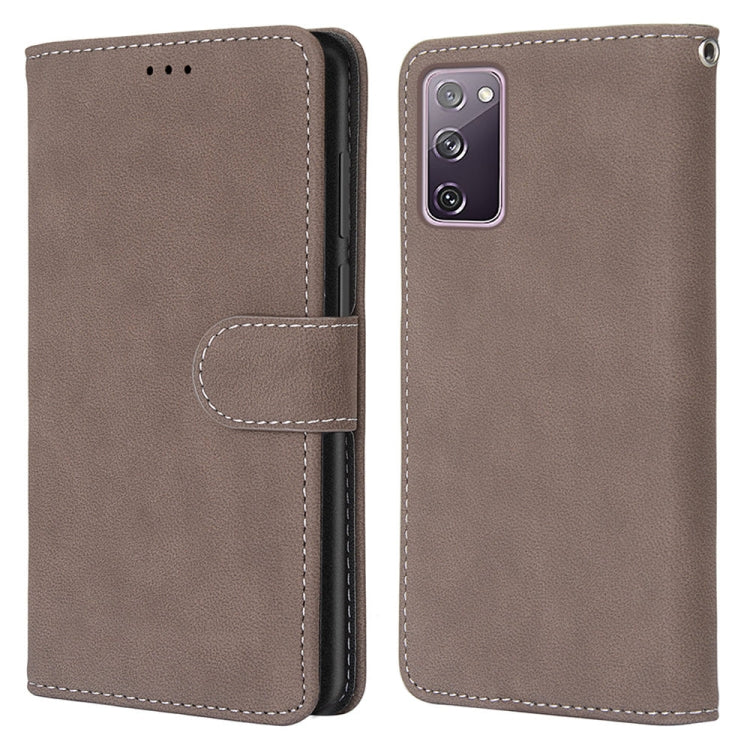 For Samsung Galaxy S20 FE / S20 FE Lite Retro Frosted Horizontal Flip PU Leather Case with Holder & Card Slots & Wallet & Photo Frame