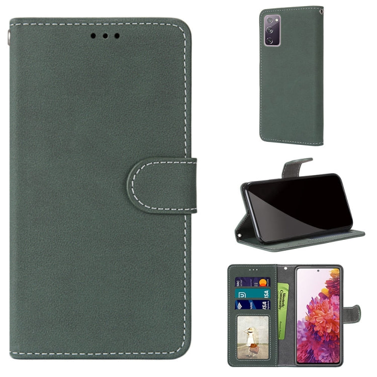 For Samsung Galaxy S20 FE / S20 FE Lite Retro Frosted Horizontal Flip PU Leather Case with Holder & Card Slots & Wallet & Photo Frame
