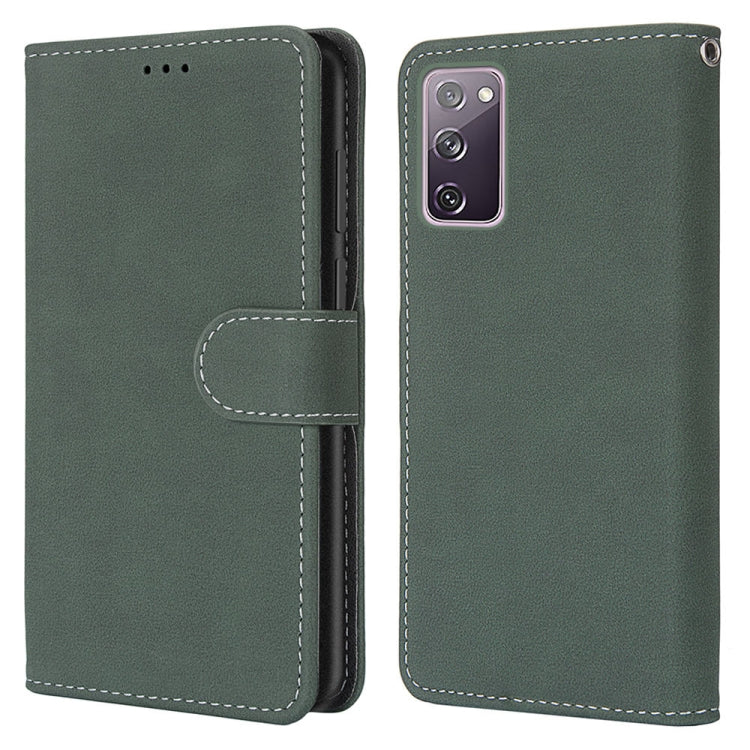 For Samsung Galaxy S20 FE / S20 FE Lite Retro Frosted Horizontal Flip PU Leather Case with Holder & Card Slots & Wallet & Photo Frame